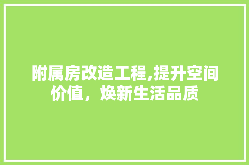 附属房改造工程,提升空间价值，焕新生活品质
