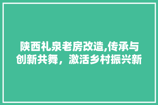 陕西礼泉老房改造,传承与创新共舞，激活乡村振兴新活力