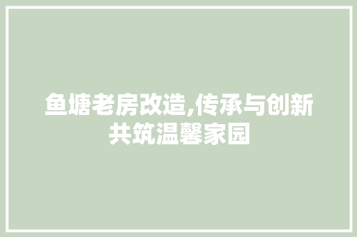鱼塘老房改造,传承与创新共筑温馨家园