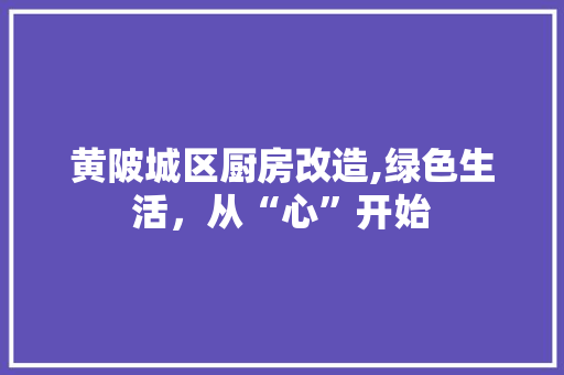 黄陂城区厨房改造,绿色生活，从“心”开始