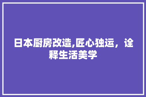 日本厨房改造,匠心独运，诠释生活美学