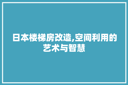 日本楼梯房改造,空间利用的艺术与智慧