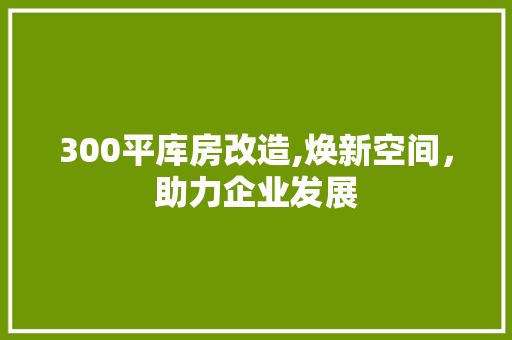 300平库房改造,焕新空间，助力企业发展