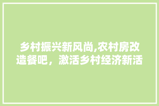 乡村振兴新风尚,农村房改造餐吧，激活乡村经济新活力