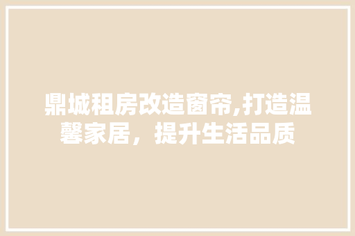 鼎城租房改造窗帘,打造温馨家居，提升生活品质