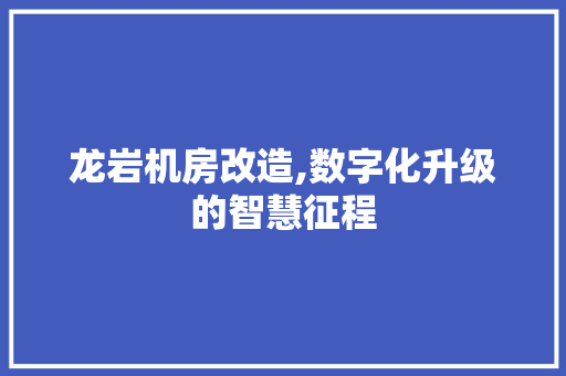 龙岩机房改造,数字化升级的智慧征程
