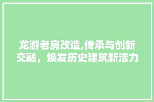 龙游老房改造,传承与创新交融，焕发历史建筑新活力