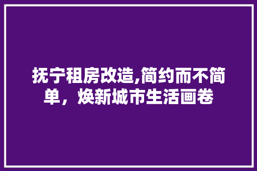 抚宁租房改造,简约而不简单，焕新城市生活画卷