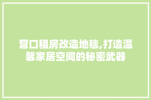 营口租房改造地毯,打造温馨家居空间的秘密武器