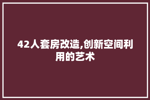 42人套房改造,创新空间利用的艺术