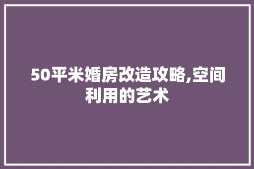 50平米婚房改造攻略,空间利用的艺术