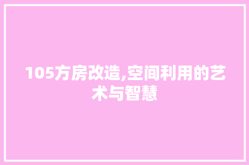 105方房改造,空间利用的艺术与智慧 装修材料