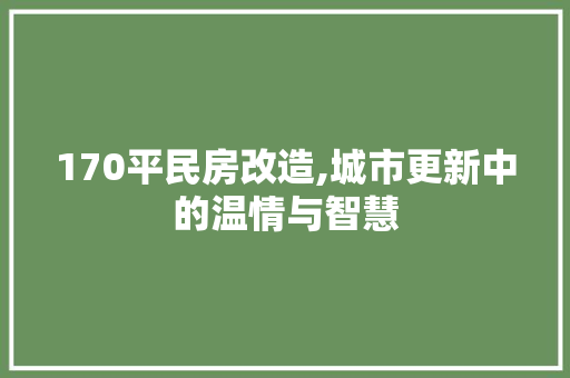 170平民房改造,城市更新中的温情与智慧 装修材料